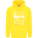 Mum and a Nurse Nothing Scares Me Mothers Day Childrens Kids Hoodie Yellow