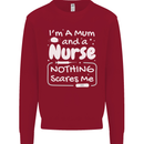 Mum and a Nurse Nothing Scares Me Mothers Day Kids Sweatshirt Jumper Red