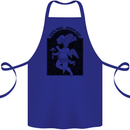Mushrooms Earth Made Heaven Sent Fungi Cotton Apron 100% Organic Royal Blue