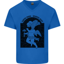 Mushrooms Earth Made Heaven Sent Fungi Mens V-Neck Cotton T-Shirt Royal Blue