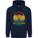 My Lucky Skydiving Funny Skydiver Mens 80% Cotton Hoodie Navy Blue