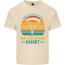 My Lucky Skydiving Funny Skydiver Mens Cotton T-Shirt Tee Top Natural