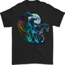 Mystical Horses Equestrian Mens T-Shirt 100% Cotton BLACK
