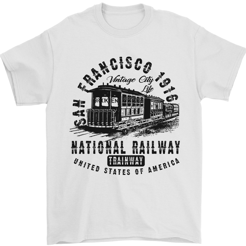 National Railway Locomotive Train Trainspotting Mens T-Shirt 100% Cotton White