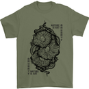 Nature is Art Mushroom Fungi Mycology Mens T-Shirt 100% Cotton Military Green