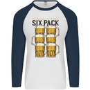 Check Out My Alcohol Six Pack Funny Beer Mens L/S Baseball T-Shirt White/Navy Blue