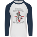 St George Warriors Mens L/S Baseball T-Shirt White/Navy Blue
