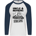 Uncle & Nephews Best Friends Day Funny Mens L/S Baseball T-Shirt White/Navy Blue