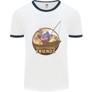 Fishing Dog Fisherman's Best Friend Mens Ringer T-Shirt White/Navy Blue