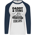 Daddy & Sons Best Friends Father's Day Mens L/S Baseball T-Shirt White/Navy Blue