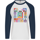 A Vibrant Virgo Zodiac Star Sign Mens L/S Baseball T-Shirt White/Navy Blue