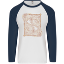 Gemini Faces Star Sign Astrological Zodiac Mens L/S Baseball T-Shirt White/Navy Blue