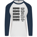 Dream Like Black Lives Matter History Month Mens L/S Baseball T-Shirt White/Navy Blue