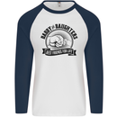 Daddy & Daughters Best Friends Father's Day Mens L/S Baseball T-Shirt White/Navy Blue