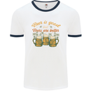 Beer is Good Beers are Better Funny Alcohol Mens Ringer T-Shirt White/Navy Blue