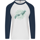 Alien Creation of Adam Parody UFO Mens L/S Baseball T-Shirt White/Navy Blue