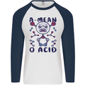 A Mean O Acid Funny Angry Biology Mens L/S Baseball T-Shirt White/Navy Blue