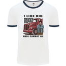 Lorry Driver I Like Big Trucks I Cannot Lie Trucker Mens Ringer T-Shirt White/Navy Blue