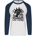 Its a Black Cat Thing Halloween Mens L/S Baseball T-Shirt White/Navy Blue