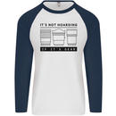 Not Hoarding Photography Photographer Camera Mens L/S Baseball T-Shirt White/Navy Blue