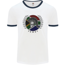 South Africa Bodybuilding Gym Training African Mens Ringer T-Shirt White/Navy Blue