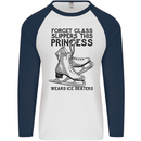 This Princess Wears Ice Skates Skater Funny Mens L/S Baseball T-Shirt White/Navy Blue