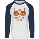 Girls Trip Fancy Dress Costume Holiday Mens L/S Baseball T-Shirt White/Navy Blue