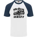 Drifting Come With Me if You Want to Drift Mens S/S Baseball T-Shirt White/Navy Blue