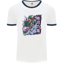 Sushi Dragon Mens Ringer T-Shirt White/Navy Blue
