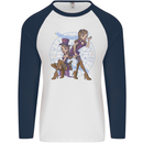 Gemini Star Sign Astrological Zodiac Mens L/S Baseball T-Shirt White/Navy Blue