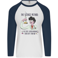 The Science Method Funny Chemistry Geek Mens L/S Baseball T-Shirt White/Navy Blue