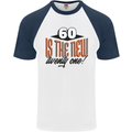 60th Birthday 60 is the New 21 Funny Mens S/S Baseball T-Shirt White/Navy Blue