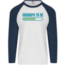 Grandpa to Be Funny New Baby Birth Mens L/S Baseball T-Shirt White/Navy Blue