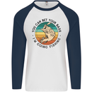 Funny Fishing Bet Your Bass Im Going Fisherman Mens L/S Baseball T-Shirt White/Navy Blue