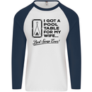 A Pool Cue for My Wife Best Swap Ever! Mens L/S Baseball T-Shirt White/Navy Blue