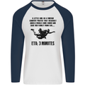 ETA 3 Mins Parachute Regiment Para 1 2 3 4 Mens L/S Baseball T-Shirt White/Navy Blue