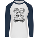 Golden Age of Bicycles Cycling Cyclist Mens L/S Baseball T-Shirt White/Navy Blue