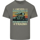 Never Underestimate an Old Man With a Train Kids T-Shirt Childrens Charcoal