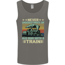 Never Underestimate an Old Man With a Train Mens Vest Tank Top Charcoal