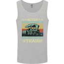 Never Underestimate an Old Man With a Train Mens Vest Tank Top Sports Grey