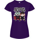 New Baby Gender Witch or Vampire Pregnancy Womens Petite Cut T-Shirt Purple