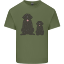 Newfoundland Dog With Puppy Mens Cotton T-Shirt Tee Top Military Green