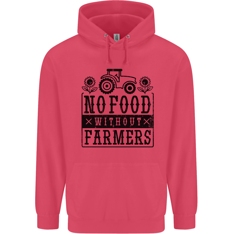 No Food Without Farmers Farming Childrens Kids Hoodie Heliconia