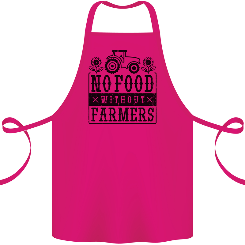 No Food Without Farmers Farming Cotton Apron 100% Organic Pink