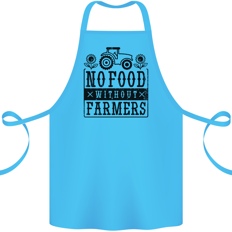 No Food Without Farmers Farming Cotton Apron 100% Organic Turquoise
