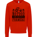 No Food Without Farmers Farming Kids Sweatshirt Jumper Bright Red