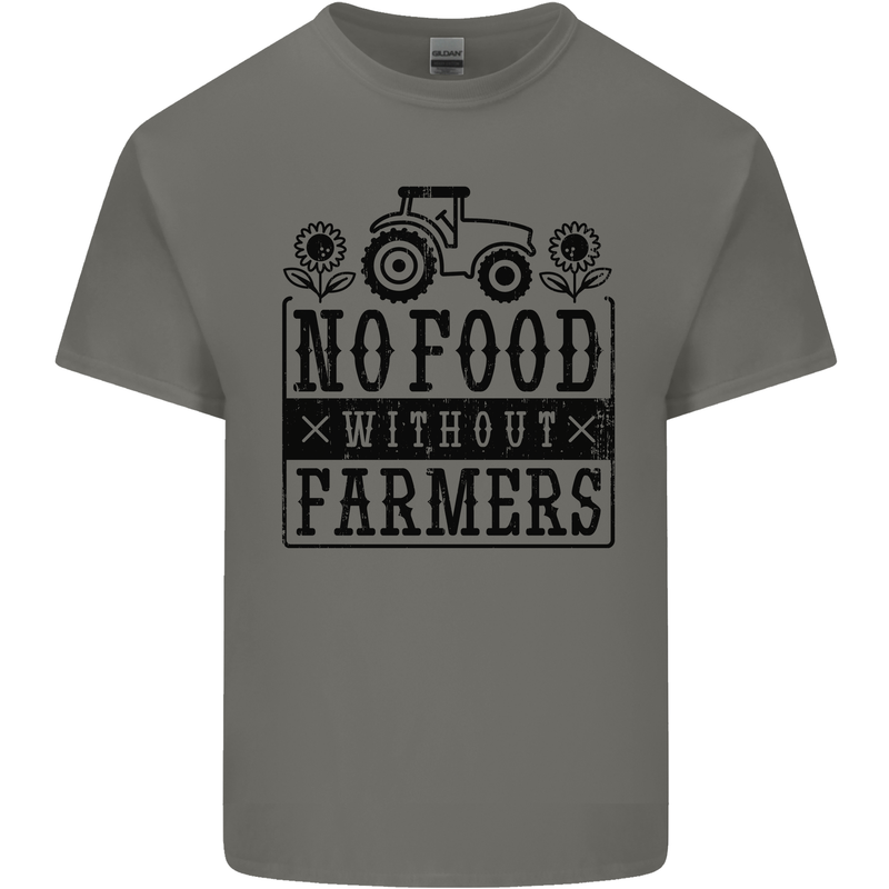 No Food Without Farmers Farming Kids T-Shirt Childrens Charcoal