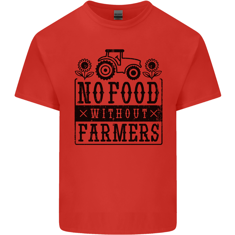 No Food Without Farmers Farming Kids T-Shirt Childrens Red