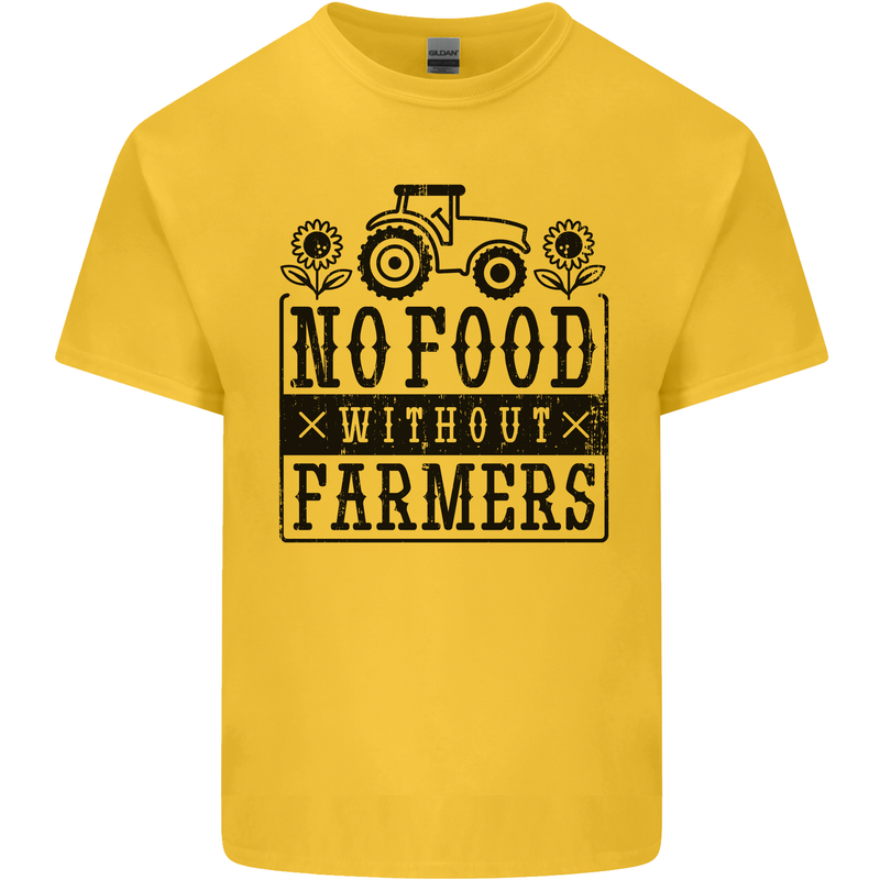 No Food Without Farmers Farming Kids T-Shirt Childrens Yellow