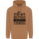 No Food Without Farmers Farming Mens 80% Cotton Hoodie Caramel Latte